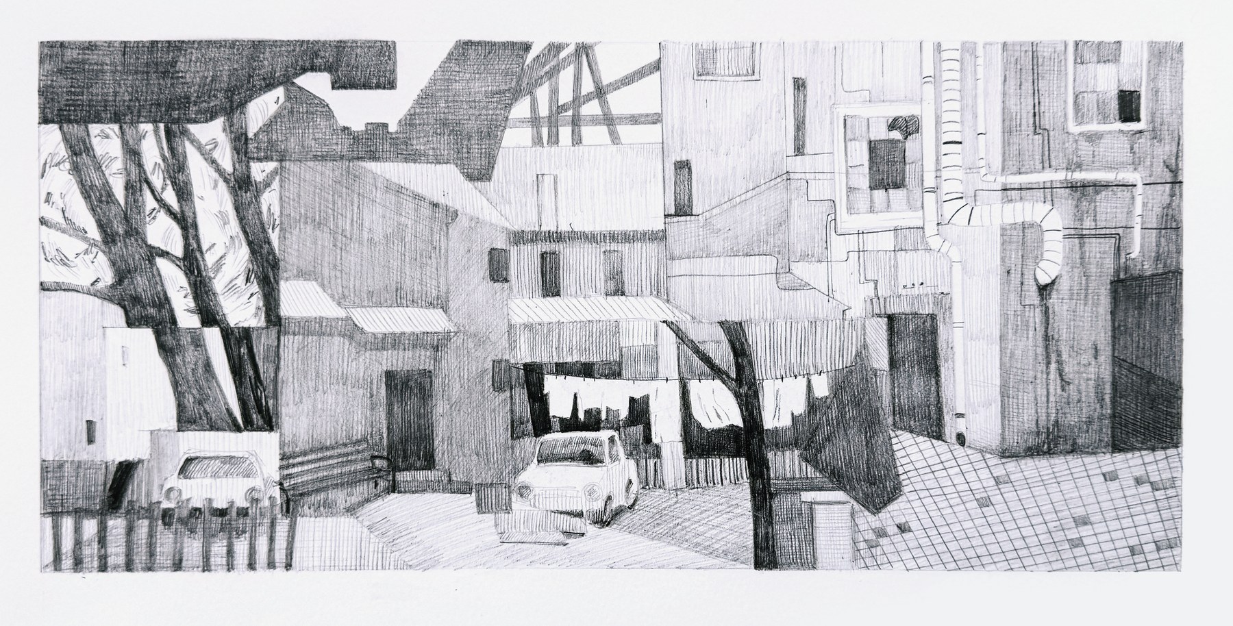Old Kazan, pencil on paper by Ksenia Kudelkina