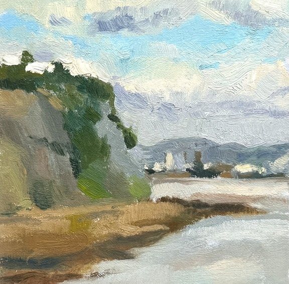View of Penarth Head, oil painting by Ksenia Kudelkina
